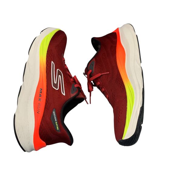 Skechers Max Run Slip In Shoes Size 9.5 Red M Strike 221000 Running Goodyear - Picture 6 of 9